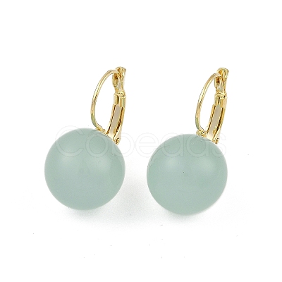 Brass with Resin Round Hoop Earrings EJEW-Q391-09G-02-1