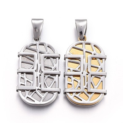 304 Stainless Steel Filigree Pendants STAS-O124-33M-1