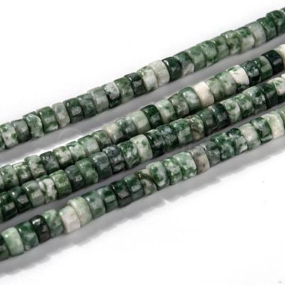 Natural Green Spot Jasper Beads Strands G-F631-A18-1