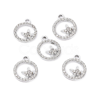 Alloy Crystal Rhinestone Pendants ALRI-H004-25P-1