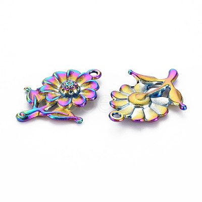 Rainbow Color Alloy Pendant Rhinestone Settings PALLOY-S180-296-NR-1