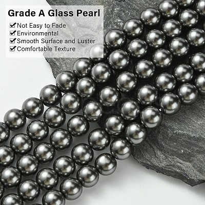 Eco-Friendly Grade A Glass Pearl Beads HY-J002-10mm-HX088-1