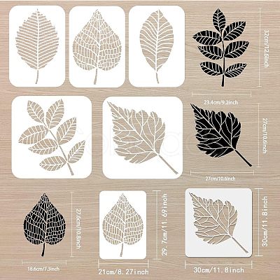 5Pcs 5 Styles PET Hollow Out Drawing Painting Stencils Sets DIY-WH0383-0068-1