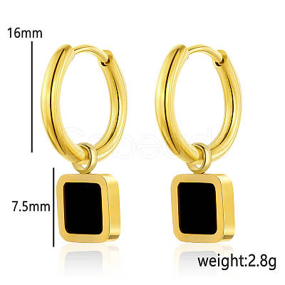 Simple and Stylish Pendant Acrylic & Stainless Steel Hoop Earrings for Women's Daily Outfits OG3512-1