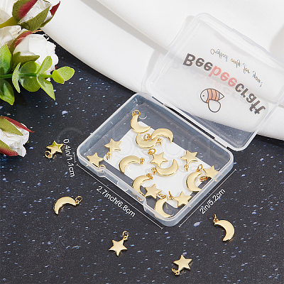 Beebeecraft 20Pcs 2 Style Brass Pendants KK-BBC0002-53-1