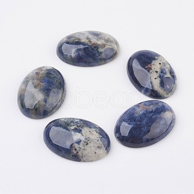 Natural Sodalite Flat Back Cabochons X-G-G741-13x18mm-06-1