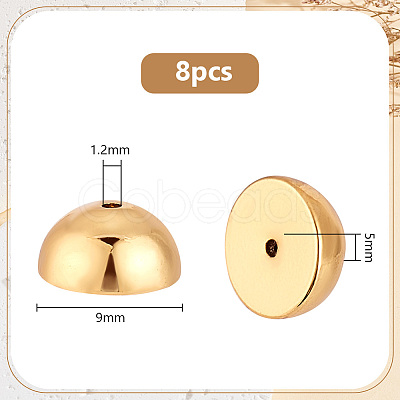 PandaHall Elite 8Pcs Brass Ear Nuts KK-PH0006-49-1