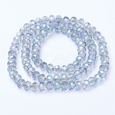 Electroplate Transparent Glass Beads Strands EGLA-A034-T6mm-Y05-1