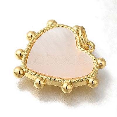 Rack Plating Brass Pave Shell Pendants KK-U019-20G-1