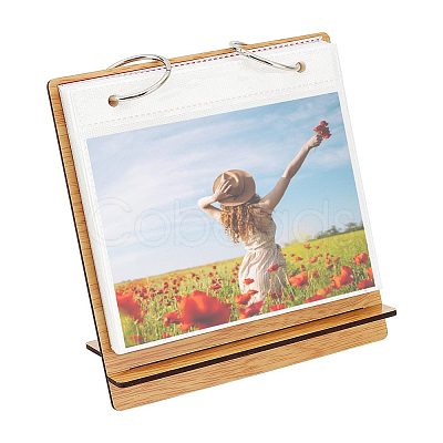 Wood Desktop Calendar Photo Album AJEW-WH0258-765C-1