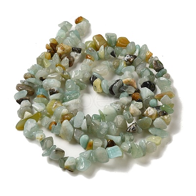 Natural Flower Amazonite Chips Beads Strands G-M205-12-01-1