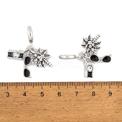 Rack Plating Alloy Crystal Rhinestone European Dangle Charms FIND-C055-29P-1