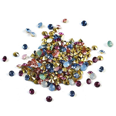 Resin Rhinestone Pointed Back Cabochons MRMJ-XCP0001-62-1