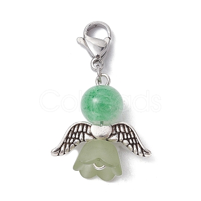 Angel Glass Pendant Decorations HJEW-JM01332-02-1