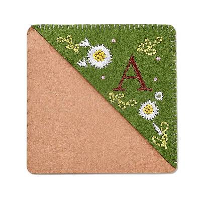 Embroidery Corner Bookmark Personalized Hand Embroidered Bookmark Flower Felt Triangle Corner Page Bookmark Four Season Bookmark for Book Reading Lovers Teachers JX511A-1