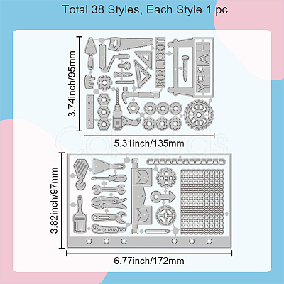 Carbon Steel Cutting Dies Stencils DIY-WH0309-1709-1