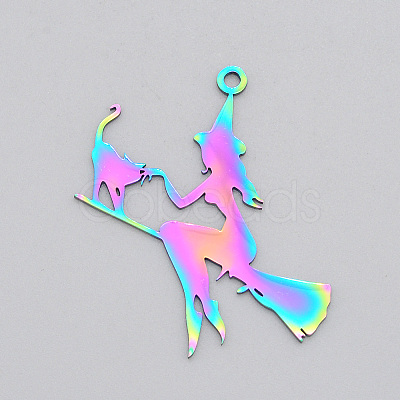 Halloween Ion Plating(IP) 201 Stainless Steel Pendants STAS-Q237-LA467-1