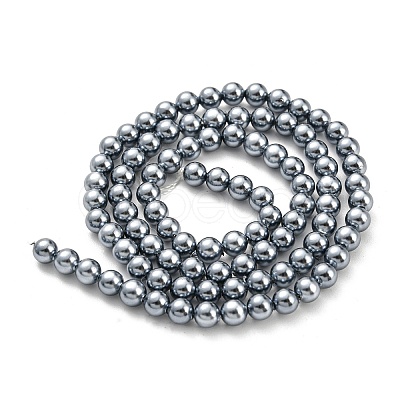 Electroplated Shell Pearl Beads Strands SHEL-F008-03A-11-1