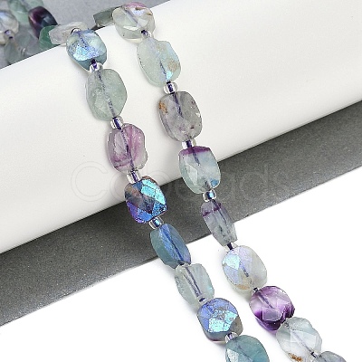 Electroplated Natural Colorful Fluorite Beads Strands G-G182-C04-01-1