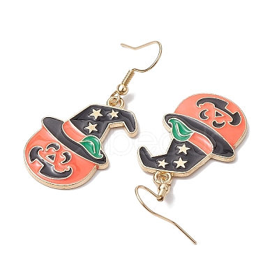 3Pairs 3 Styles Halloween Alloy Enamel Dangle Earrings EJEW-JE05823-1