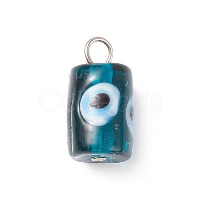 Handmade Evil Eye Lampwork Pendants PALLOY-JF01853-02-1