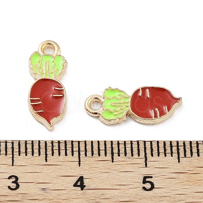 Light Gold Plated Alloy Enamel Pendants ENAM-M219-09KCG-01-1