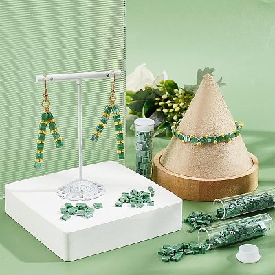 Nbeads 520Pcs 2 Style 2-Hole Glass Seed Beads SEED-NB0001-72B-1