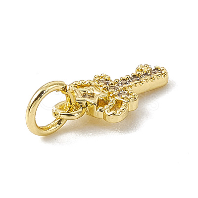 Brass Micro Pave Cubic Zirconia Charms ZIRC-F132-10G-1