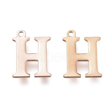 PVD Vacuum Plating  304 Stainless Steel Charms STAS-H112-H-RG-1