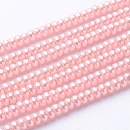 Eco-Friendly Spray Painted Glass Rondelle Bead Strands DGLA-L003-3x5mm-56-1
