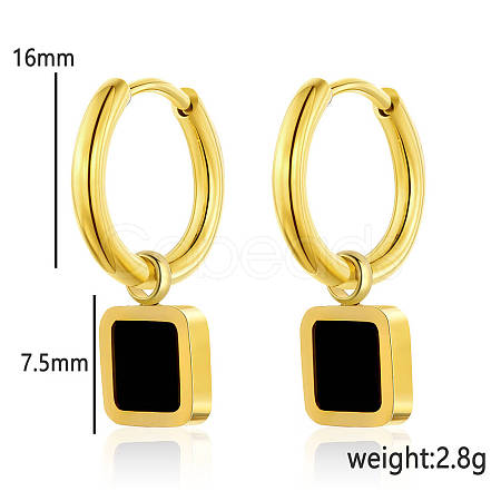 Simple and Stylish Pendant Acrylic & Stainless Steel Hoop Earrings for Women's Daily Outfits OG3512-1