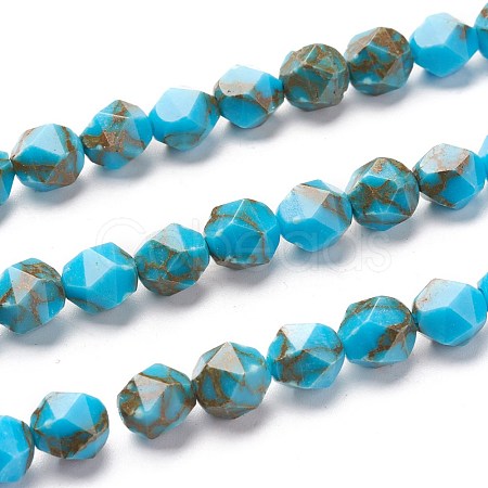 Synthetic Gold Line Turquoise Beads TURQ-F016-03B-03-1