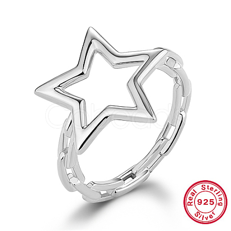 Rhodium Plated 925 Sterling Silver Finger Ring KD4692-05-1