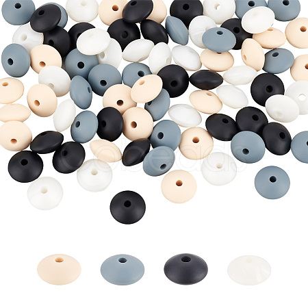 DICOSMETIC 80Pcs 4 Colors Food Grade Eco-Friendly Silicone Beads SIL-DC0001-12-1