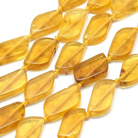 Natural Yellow Fluorite Beads Strands G-G106-F03-01-1