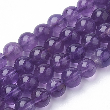 Natural Amethyst Beads Strands G-Q961-17-6mm-1