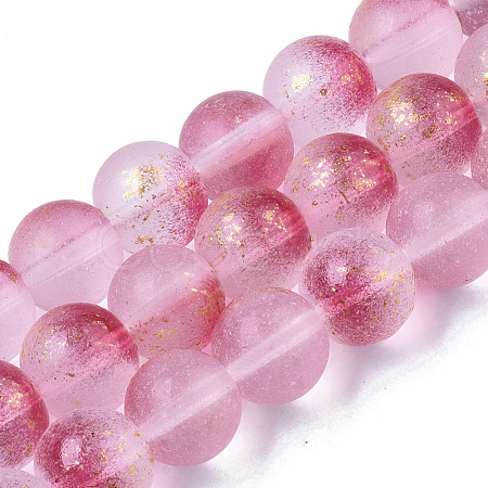 Frosted Spray Painted Glass Beads Strands GLAA-N035-03D-C04-1