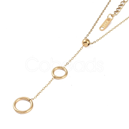 Ion Plating(IP) 304 Stainless Steel Cable Chain Necklaces NJEW-G081-03G-1