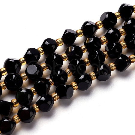 Natural Obsidian Beads Strands G-M367-07B-1