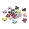 UV Plating Opaque Rainbow Iridescent Acrylic Beads, Butterfly, Mixed Color, 17.5x21x7mm, Hole: 1.8mm