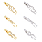 SUPERFINDINGS 6Pcs 3 Styles 2 Colors Rack Plating Brass Clear Cubic Zirconia Watch Band Clasps, Cadmium Free & Lead Free, Long-Lasting Plated, Platinum & Golden, 32~35x5.5~10x4mm, Hole: 3~4x3mm, 1pc/style