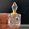 Transparent Glass Perfume Bottles, Refillable Essential Oil Bottles, with Golden Tone Alloy Cover, Cone, 9x4cm