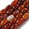 Natural Banded Agate/Striped Agate Beads Strands, Dyed, Column, FireBrick, 13.5x10~10.5mm, Hole: 1mm, about 28pcs/strand, 15.16''(38.5cm)