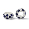 Alloy Rhinestone European Beads, Large Hole Beads, Rondelle, Silver Color Plated, Sapphire, 11x6mm, Hole: 5mm