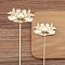 Flower Alloy Hair Stick Finding, Ancient Style Hanfu Accessories for Women, Light Gold, 120mm