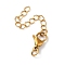 304 Stainless Steel Chain Extender, Golden, 65~70mm, Clasp: 9x15mm, Chain: 43mm, Ring: 6x1mm.