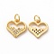 Rack Plating Brass Micro Pave Cubic Zirconia Charms, Heart Charm, with Jump Ring, Real 18K Gold Plated, 12.5x12x2.5mm, Hole: 3.6mm