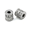 304 Stainless Steel Beads, with Glass and Rhinestone, Column, Stainless Steel Color, 10mm, Hole: 3.5mm