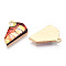 Printed Alloy Pendants, Light Glod, Triangle Cake, Tomato, 14.5x18.5x2.5mm, Hole: 1.5mm