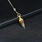 Resin Cone Dowsing Pendulums, Natural Obsidian Chip inside and Metal Findings Charm, 380mm